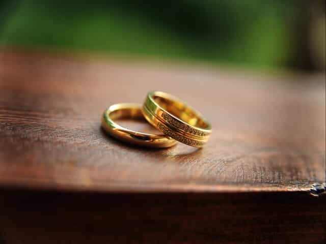 2 rings on table - indicating divorce in Murrieta